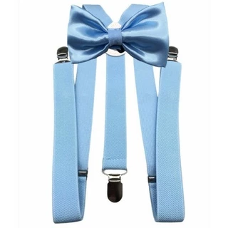 KIT SUSPENSÓRIO AZUL SERENITY ADULTO PARA PADRINHOS E EVENTOS UNISSEX.