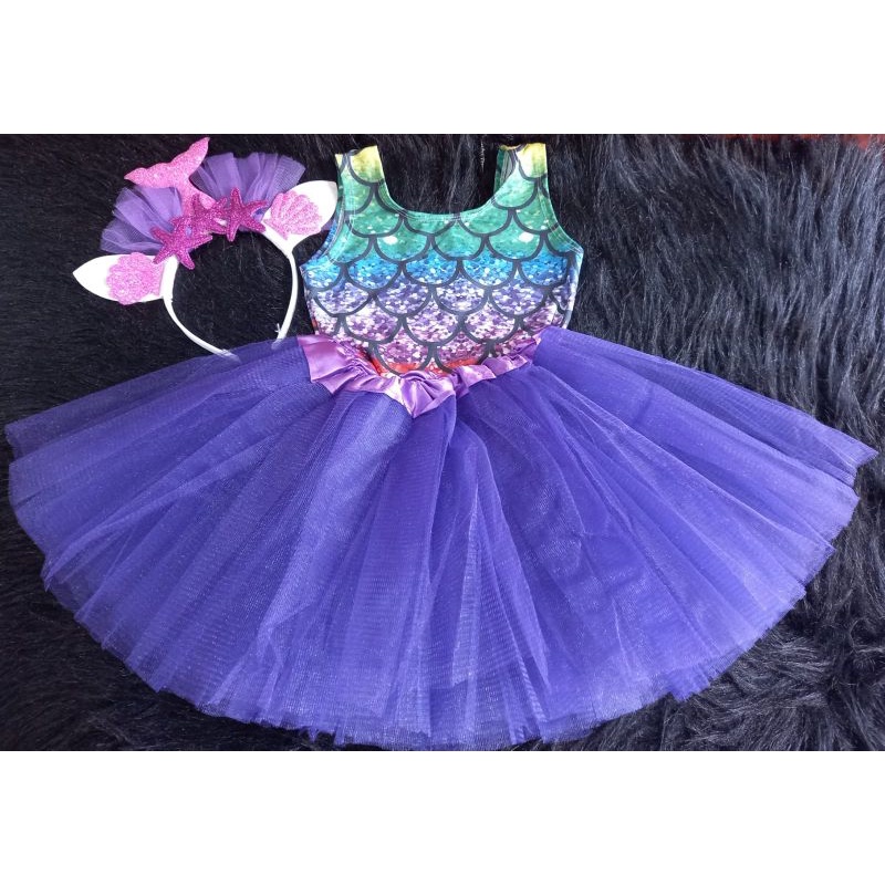 Fantasia Sereia Glamour Infantil _ Body & Saia Tutu