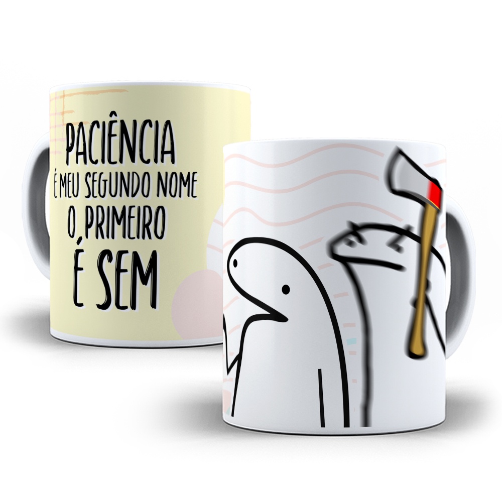 Caneca Flork Meme Bentô Divertida – Meu segundo nome é Paciência