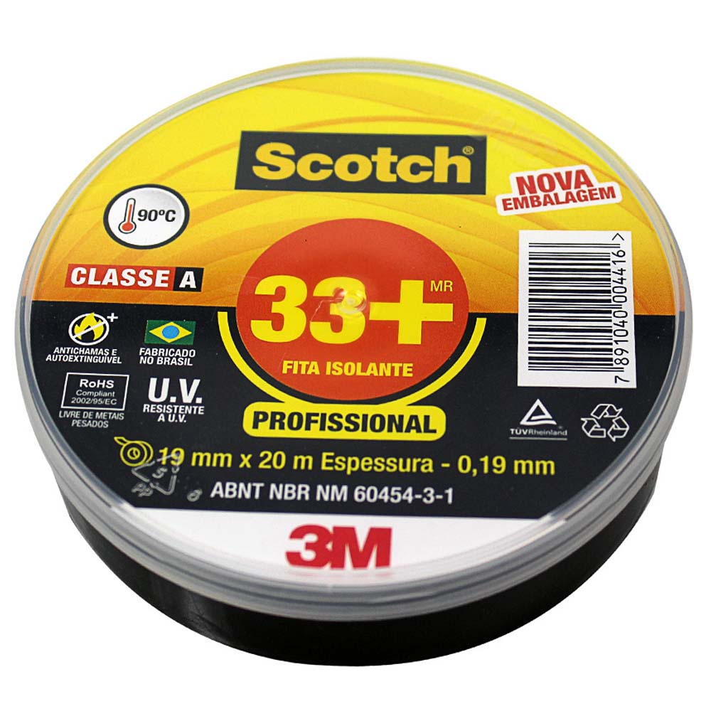 Fita Isolante Classe A 3m Scotch 33+ 19mm X 20m | Shopee Brasil