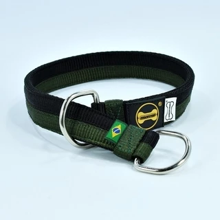 Coleira Enforcador Cachorro Pitbull Rottweiler - Verde Musgo