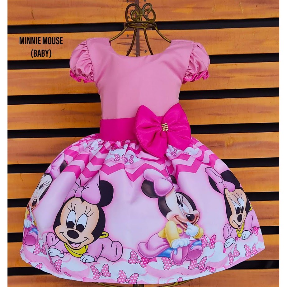 Roupa da minnie rosa para bebe de 2024 1 ano