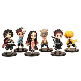 Boneco Colecionavel Miniatura Demon Slayer Kimetsu no Yaiba Tanjiro Zenitsu  Inosuke Nezuko Tsuyuri Giyu 7cm