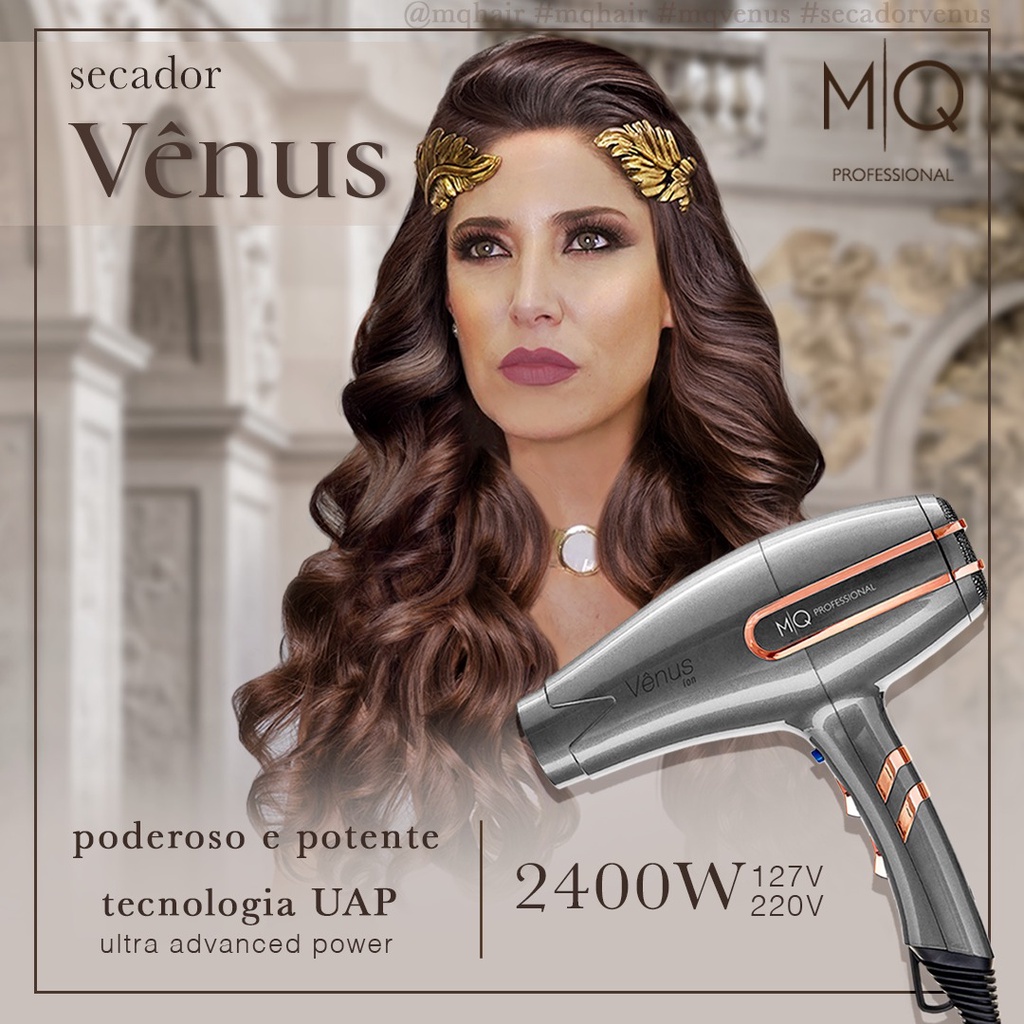 Secador De Cabelo Vênus Mq 2400w Profissional Forte P/ Salão