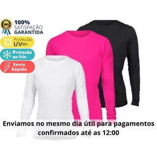 Camiseta feminina Segunda Pele Térmica Manga Longa com Proteção UV Inverno