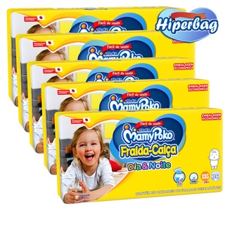 Kit 05 Hiper Bag FRALDA CALÇA Descartável DIA&NOITE MamyPoko - XXG - 180 Unidades - Tecnologia Japonesa