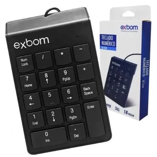 Teclado Numérico Com Fio Usb 1 25 Metros 18 Teclas Pequeno