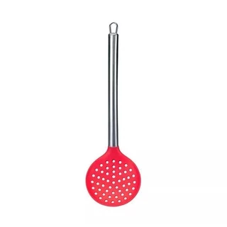 Escumadeira de silicone 33 Cm com cabo inox utensílios de cozinha