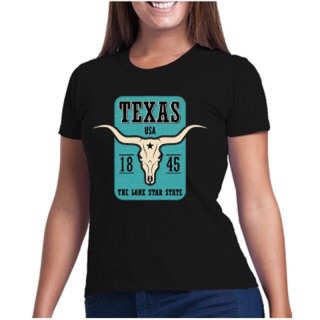 Camiseta Texas Country usa Baby look camisa Feminina malha algodão