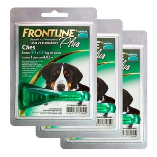 Combo 3 Unid Frontline Plus Cachorro 40 A 60kg - Promoção