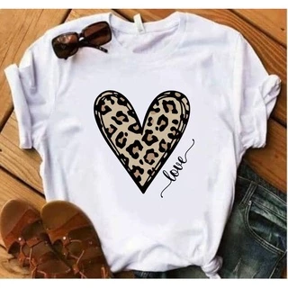 Blusa T-shirt Feminina Coração