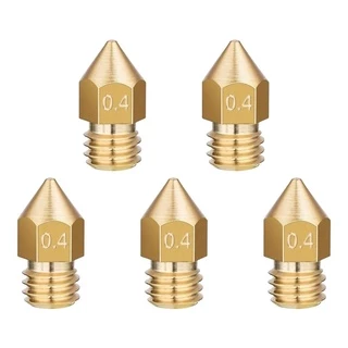 Kit 5 Un Bico Mk8 0,4mm M6 Ender 3 Nozzle 1,75mm
