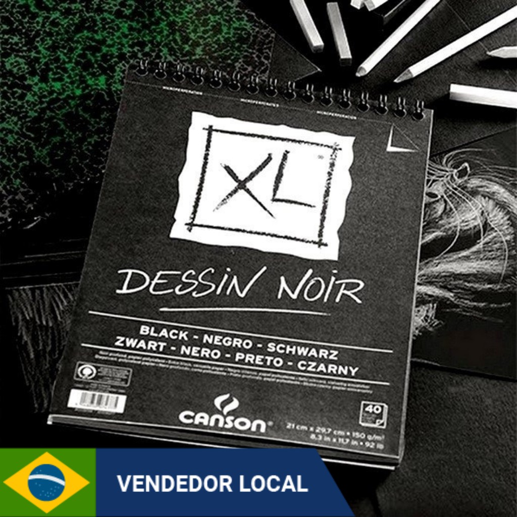 Bloco Papel Xl Dessin Noir Preto A5 150g 20 Folhas Canson Shopee Brasil 7854