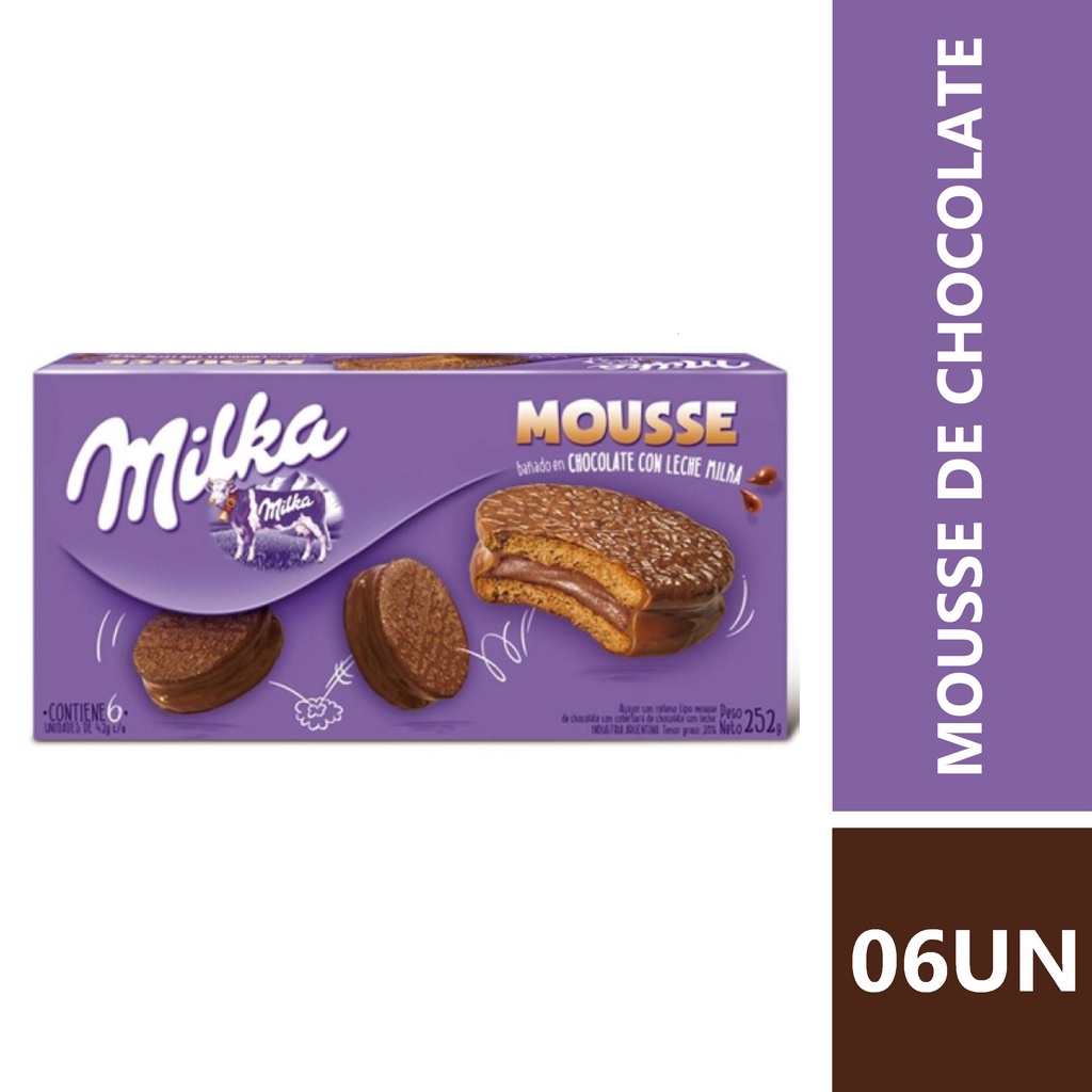 Alfajor Milka Mousse de Chocolate 42g - Caixa com 6 Unidades (252g ...