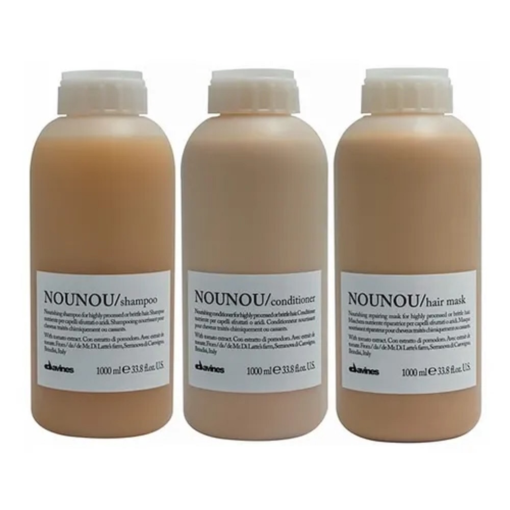 Kit Davines NOUNOU Shampoo, Condicionador e Máscara 1000ml