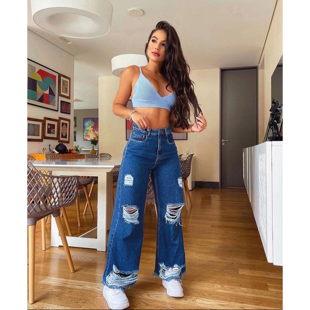 Calça Jeans Cropped Wide Leg 3