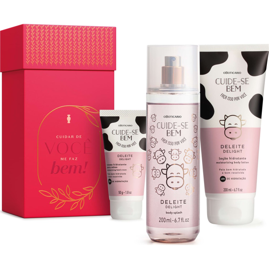 Kit Presente Cuide Se Bem De Leite - Body Splash Desodorante Colônia ...