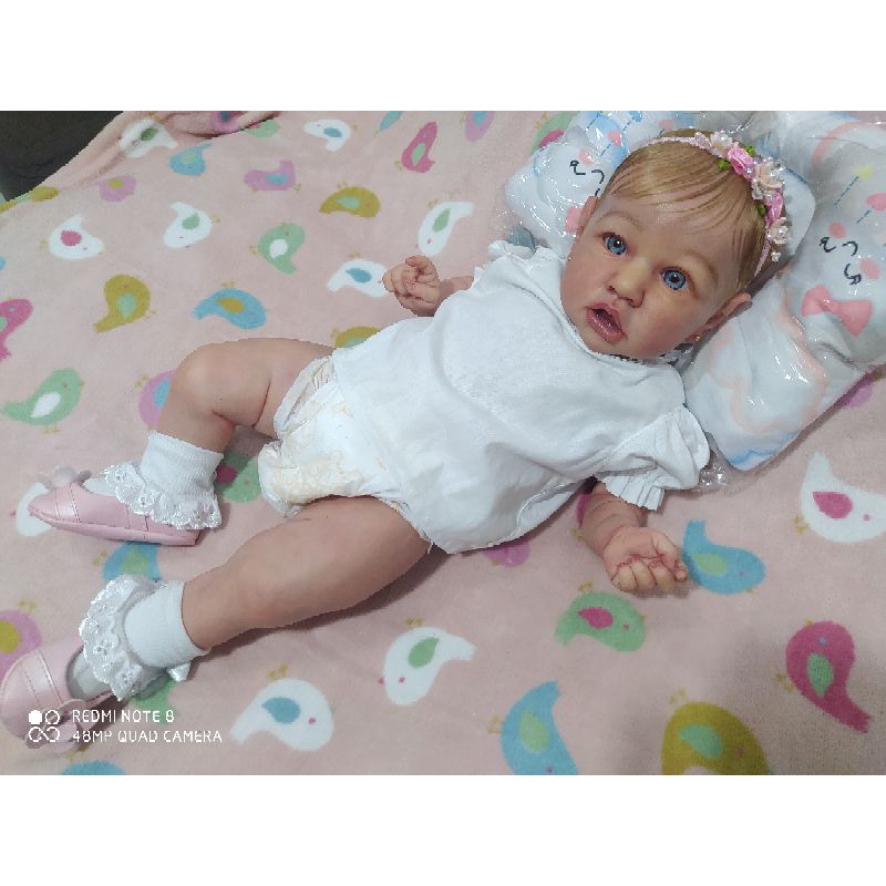 Bebe Reborn Menina Saskia, Corpo Inteiro Cabelo Fio A Fio