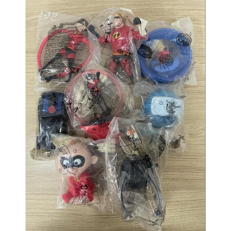 Coleção Bonecos Os Incríveis McDonalds - 8 Personagens - Disney