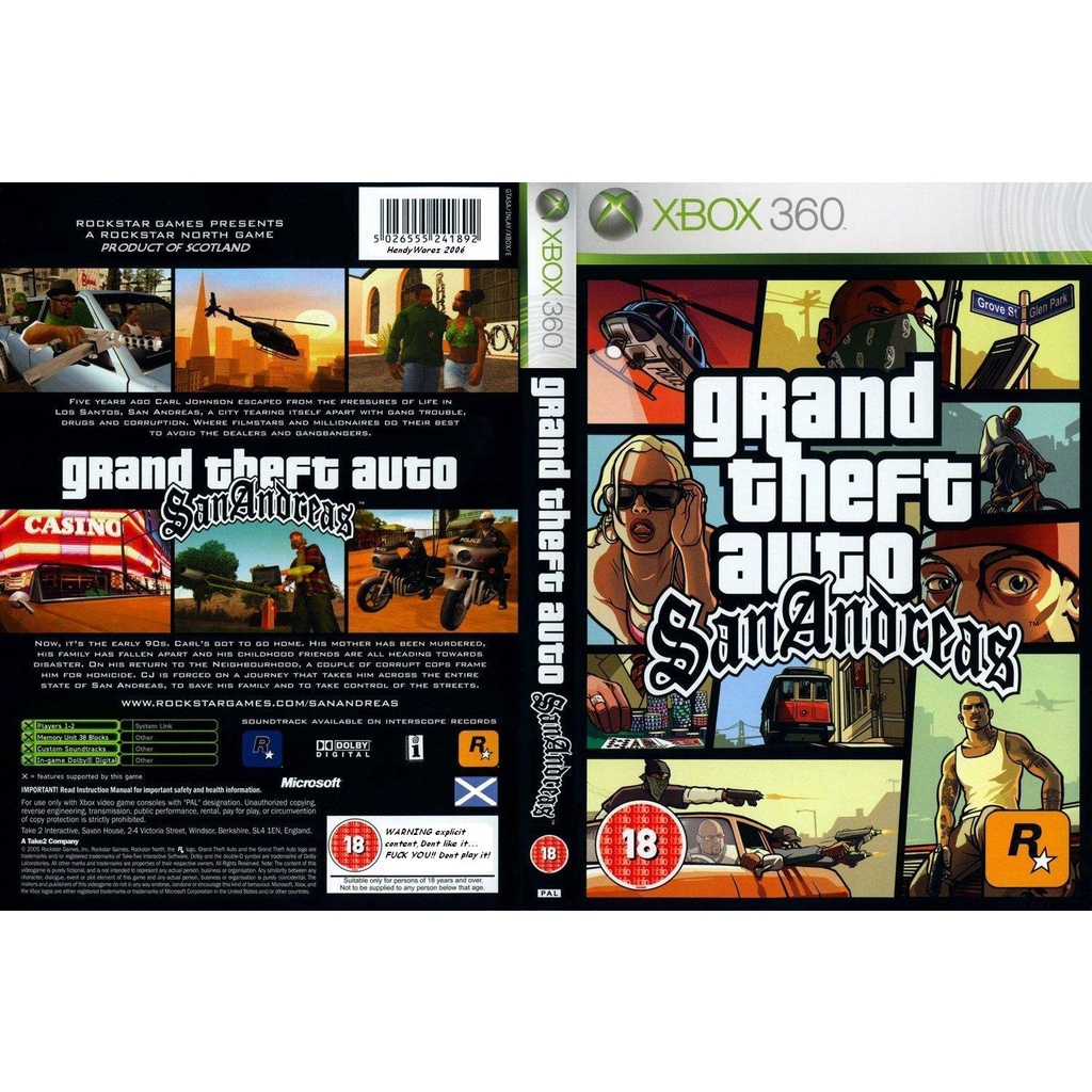 Gta San Andreas Xbox 360 Mídia Digital