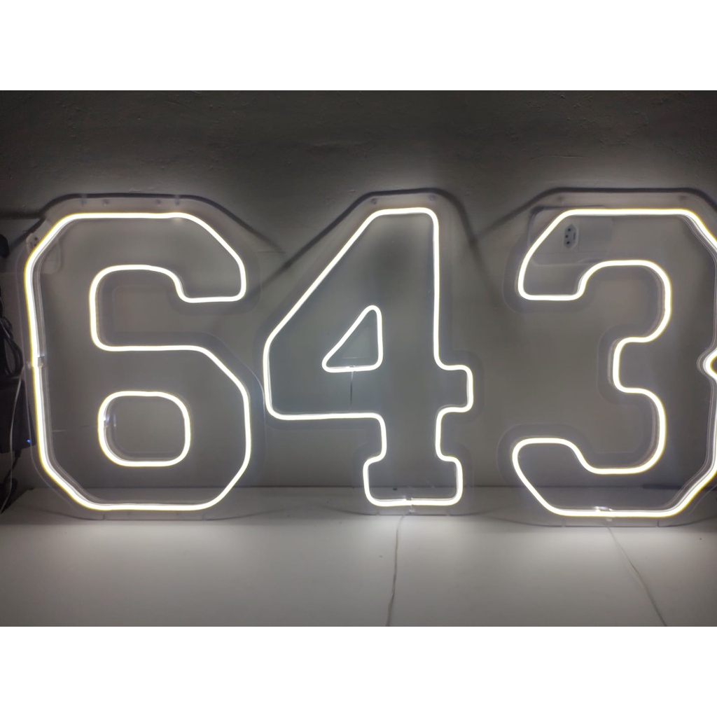LOTE COM 5 Placa Luminoso Neon De Led - Números | Shopee Brasil