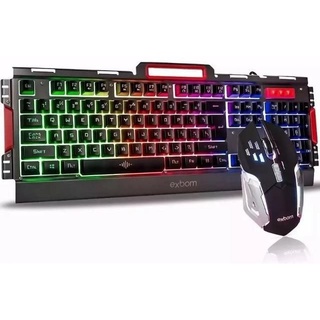 Kit Gamer teclado e mouse BK-G3000 LED RGB em metal ABNT