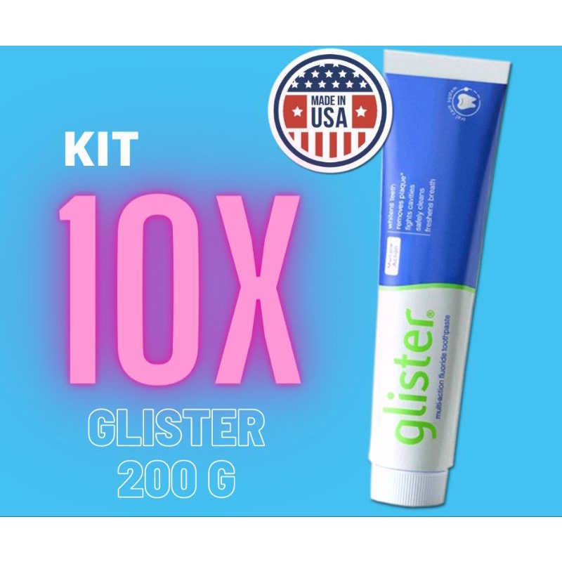 Kit com 10 Creme Dental Glister 200g Multi-Action Creme Dental com ...