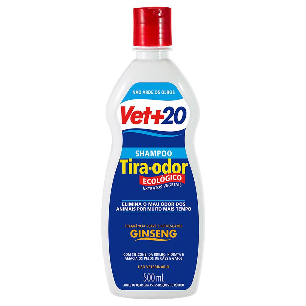 Shampoo Caes E Gatos Vet+20 Tira-Odor Ginseng 500ml | Shopee Brasil