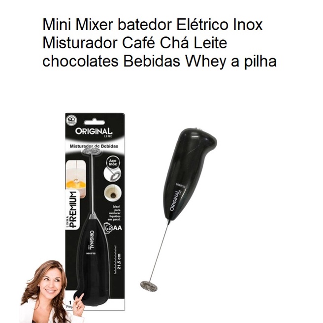 Mixer Batidor De Cafe EasyMix Quanta Inox A Pila