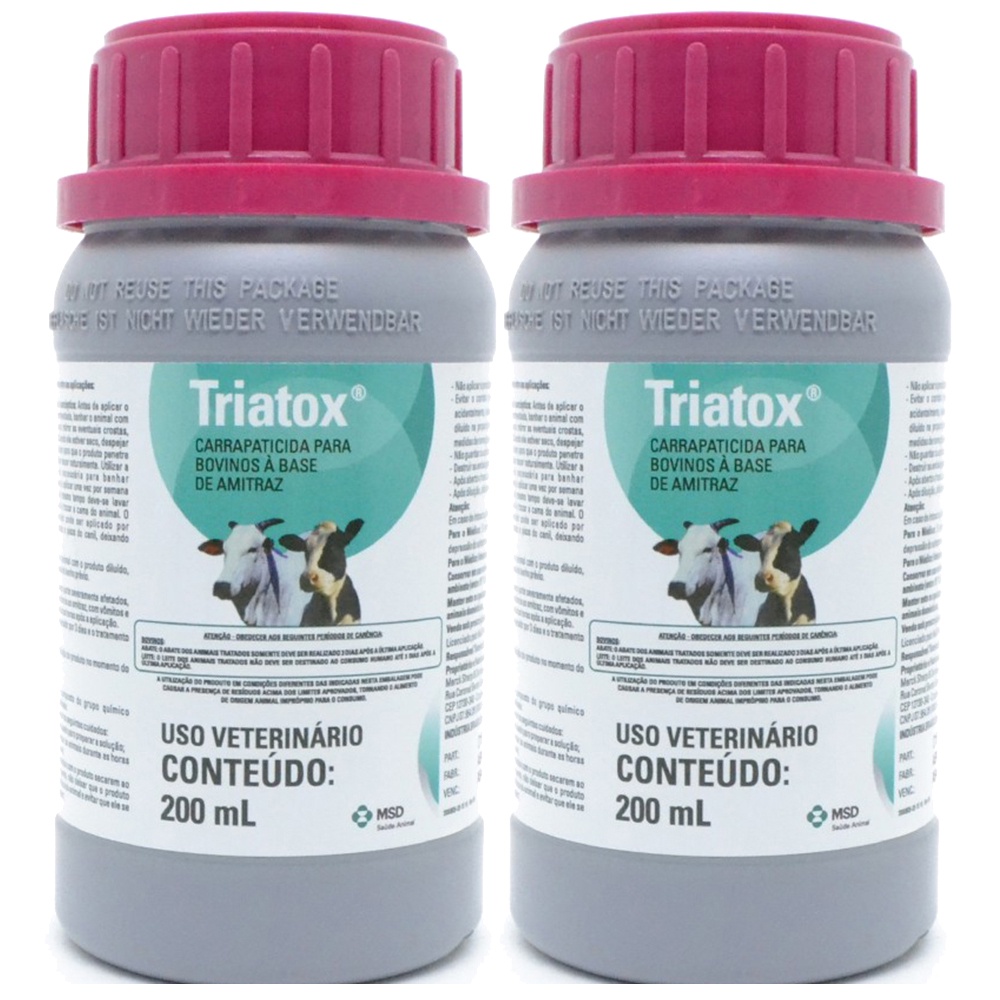 Kit 2x Triatox 200 ml Carrapaticida, Sarnicida e Piolhicida | Shopee Brasil