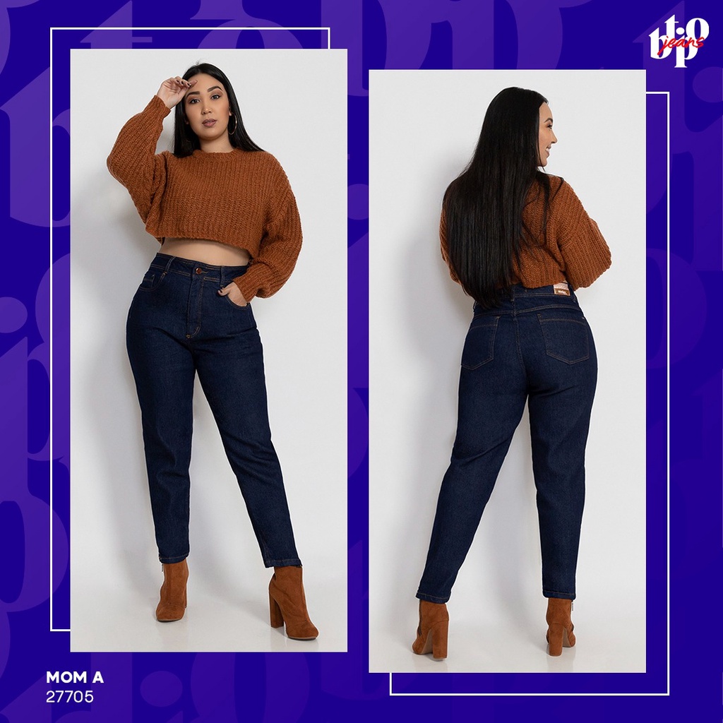 Calça Jeans Feminina Plus Size Mom - Biotipo