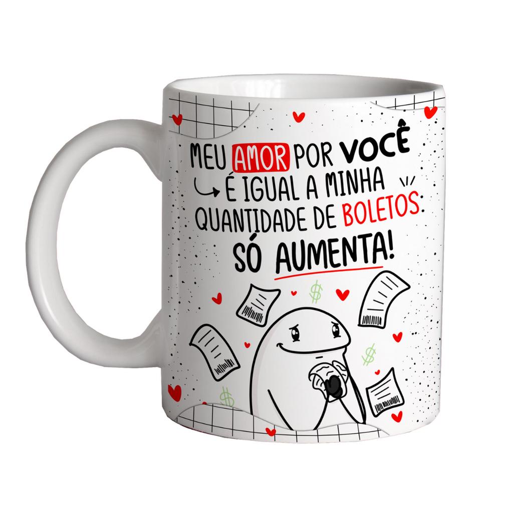 Caneca Meu Coração Por Voce Não Bate Capota Presente Namorad