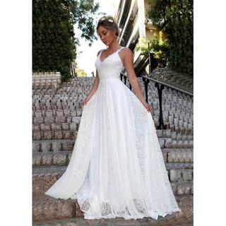 Vestido De Noiva Casamento Praia Civil Religioso Rendado.