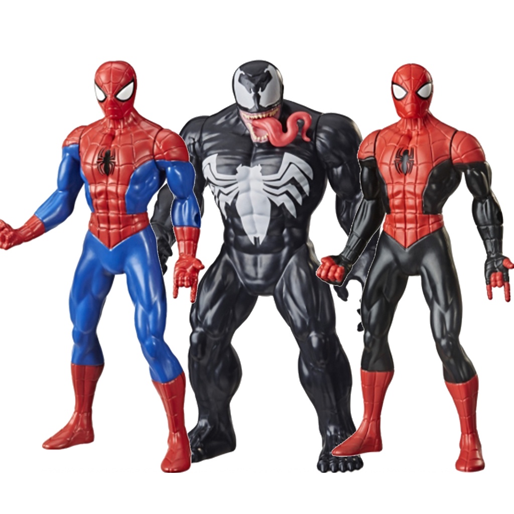 Kit Boneco Venom + Homem Aranha E Homem Aranha Vermelho E Preto Olympus ...
