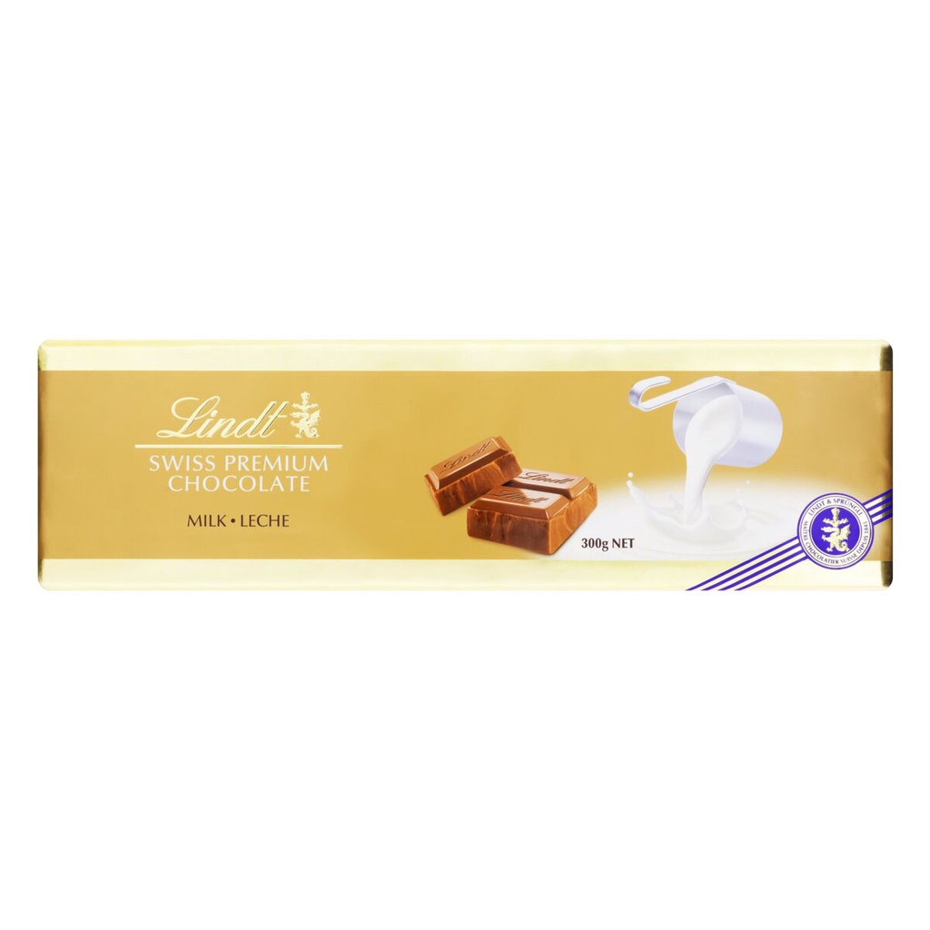 Barra de Chocolate Lindt Swiss Gold Bar Milk 300g Shopee Brasil