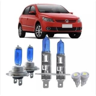 Kit Lâmpada super branca Gol G5 farol alto e baixo efeito xenon