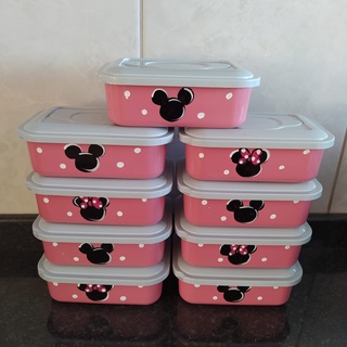Kit 9 peças pequeno rosa Mickey e Minnie