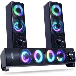 Caixa De Som Pc Gamer SoundBar Speaker Bass LED RGB USB P2 Pc Note Tv Tablet
