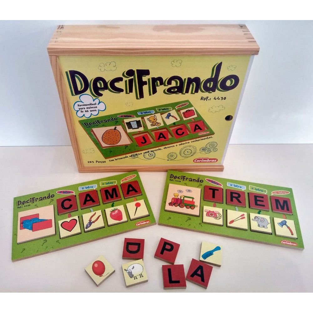 Decifrando - Jogo Educativo para Alfabetização em Madeira