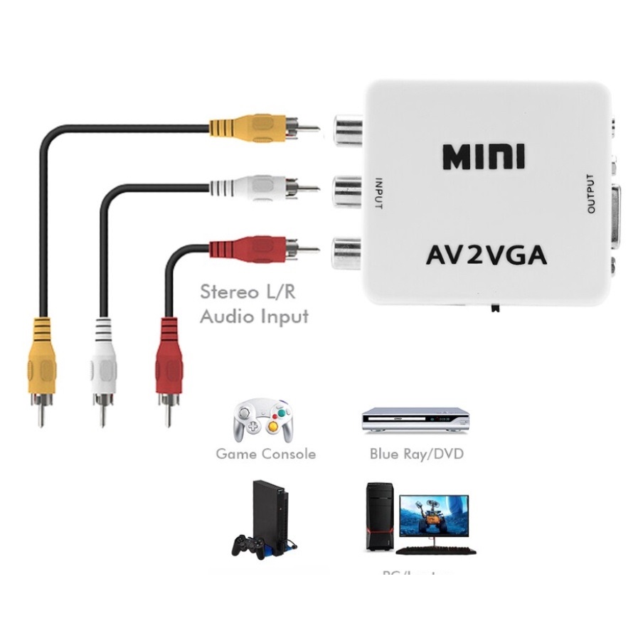 MINI ADAPTADOR CONVERSOR DE AV PARA VGA AV2VGA RIOMARTEC PRONTA ENTREGA ...