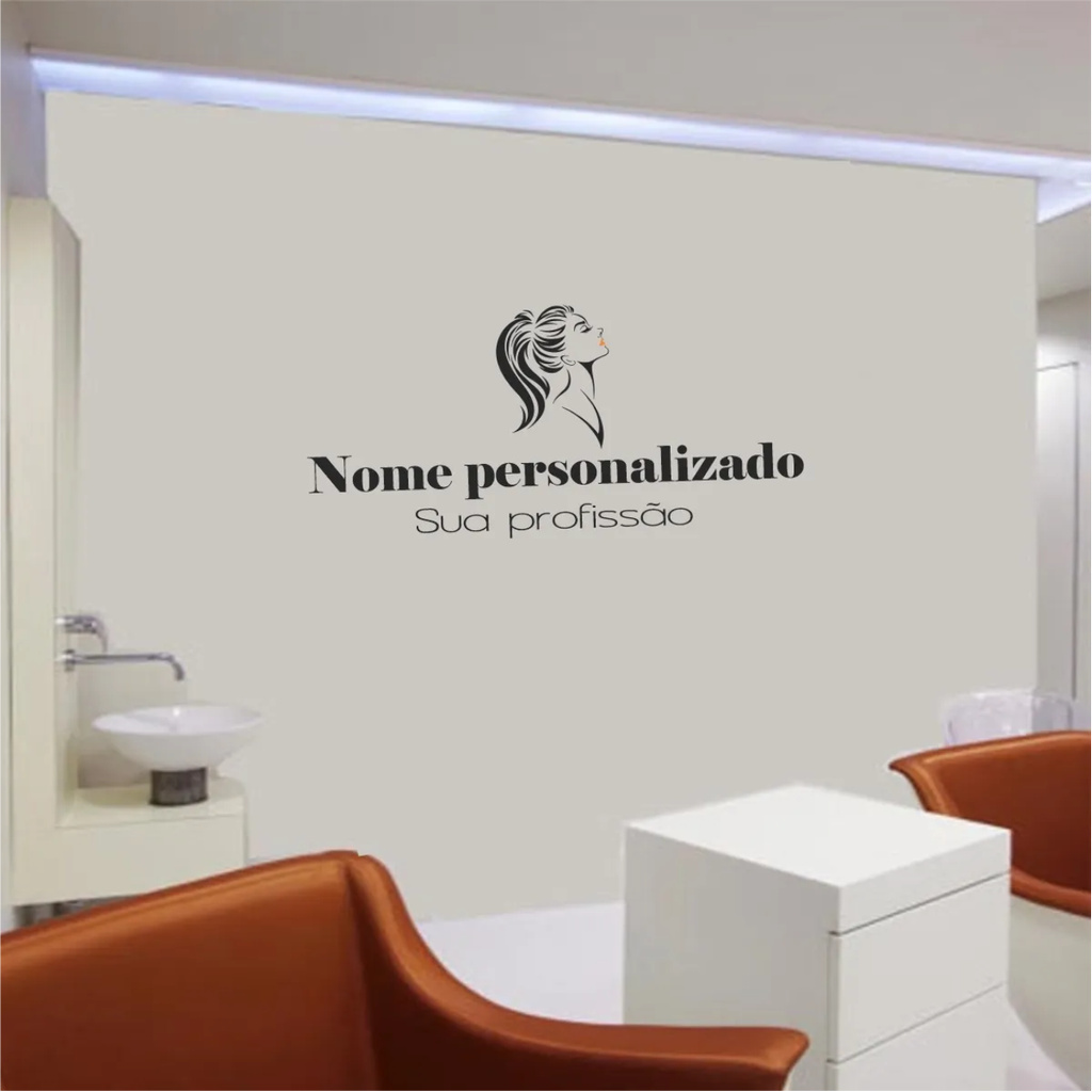 Adesivo De Parede Decorativo Salão De Beleza Logo Trança Trancista Nome  PERSONALIZADO