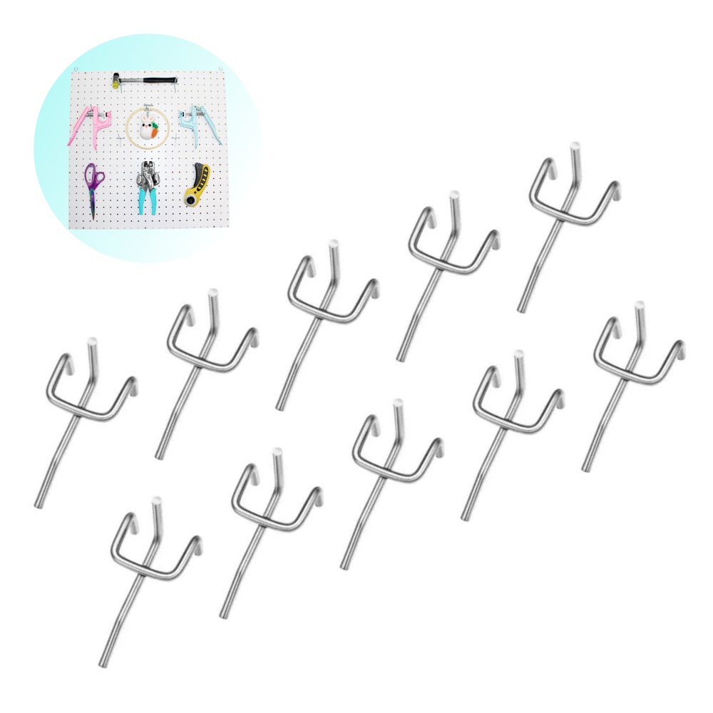 10 Ganchos Metal Para Pegboard Expositor Painel Organizador