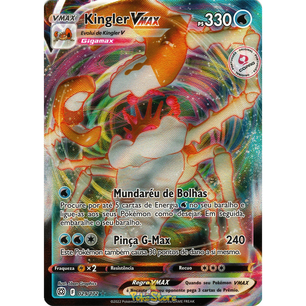 Carta Pokemon Coalossal VMAX Português 99/185 Card Original Copag V MAX