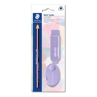 Cj. c/ Lápis Jumbo + Borracha + Apontador STAEDTLER Pastel