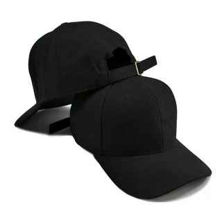 Boné 6 Gomos Liso Preto Aba Curva Fitão