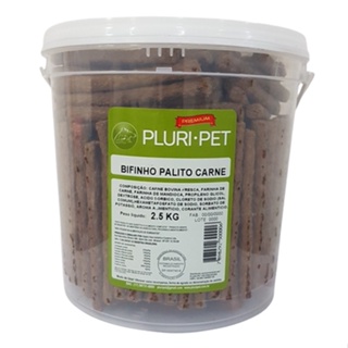 Bifinho Macio Palito - PLURI-PET - Sabor Carne Defumada - 2,5 Kg (Balde) em Oferta na Shopee