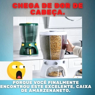 Caixa de armazenamento de alimentos giratória multifuncional à prova de insetos organizador de grãos balde de arroz recipiente de alimentos suprimentos de cozinha