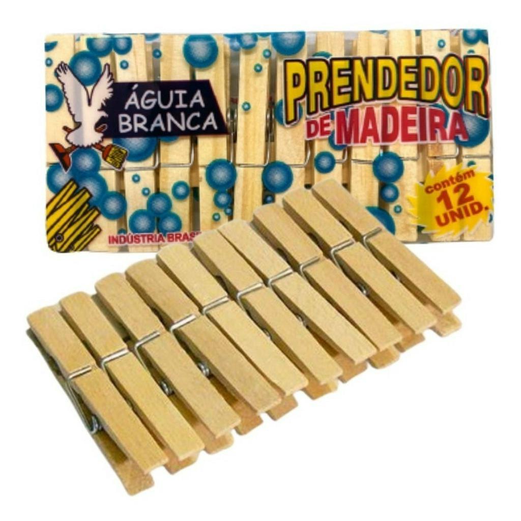 Prendedor e Pregador de Roupa Águia Madeira Pequena 12un