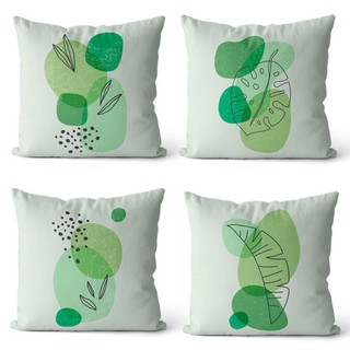 kit 4 capas de almofadas floral minimalista