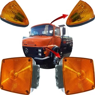 Kit De Lanternas Para Caminhão Mercedes 1111 1113 1313 1513 Setas Pisca + Delimitadora De Teto em Oferta na Shopee